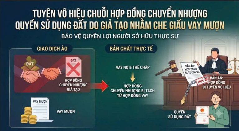 Tuyên vô hiệu chuỗi hợp đồng chuyển nhượng quyền sử dụng đất do giả tạo và 2 bản chất pháp lý quan trọng
